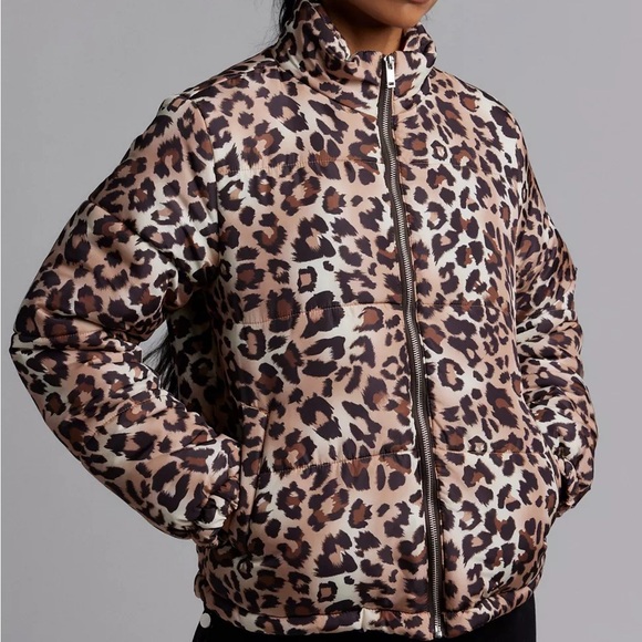 NEW Wednesday's Girl Leopard Print Puffer Coat from Urban Outfitters - Picture 1 of 4